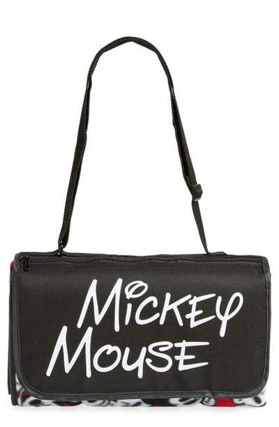 Picnic Time X Disney Mickey Mouse Outdoor Picnic Blanket Tote In Black/ Red