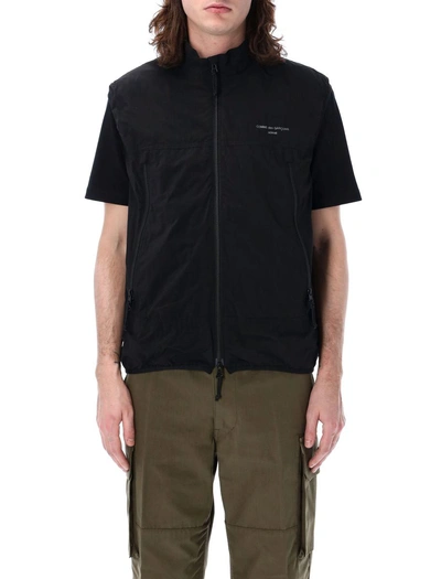 Comme Des Garçons Homme Deux Men's Nylon Vest With Stand-up Collar And Double Zip By Cdg Homme Plus In Black