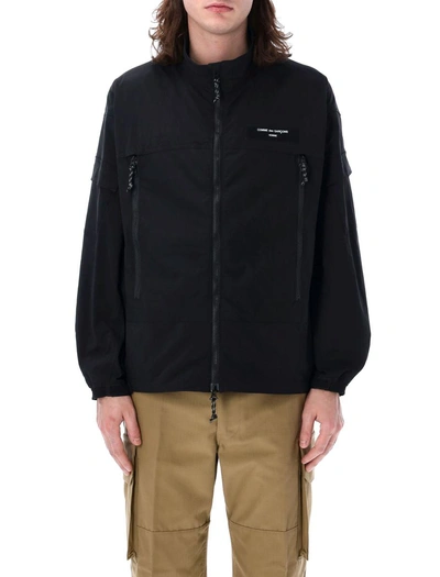 Comme Des Garçons Homme Deux Comme Des Garçons Homme Logo Patch High Neck Windbraker In Black