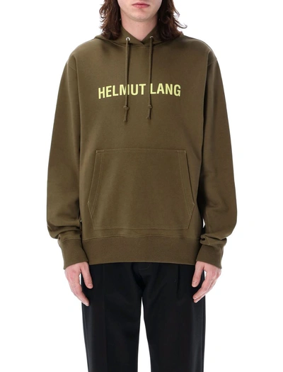 Helmut Lang Logo Hoodie In Olive