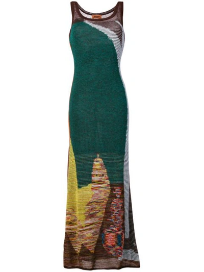 Missoni Mohair-blend Intarsia Knit Tank Maxi Dress In Purple Green