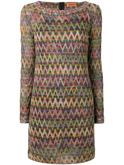 Missoni Textured Zig-zag Mini Dress In Zig Zag Lurex