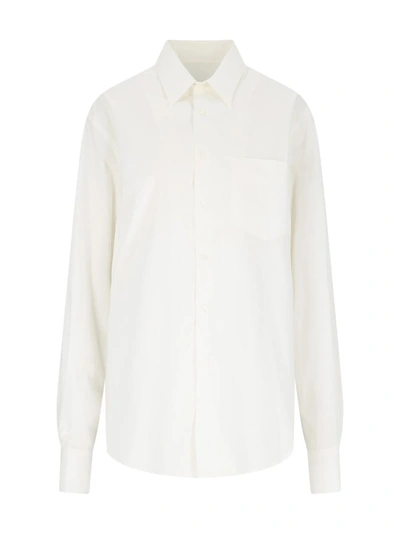 Mm6 Maison Margiela Cut-out Shirt With Open In White