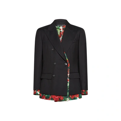 Dolce & Gabbana Double-breasted Jacket In Black