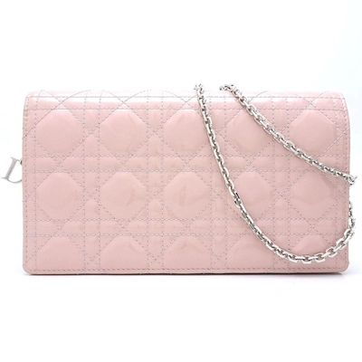 Dior Lady  Pink Patent Leather Shoulder Bag ()