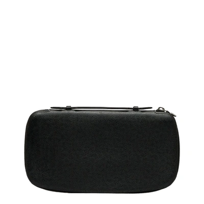 Pre-owned Louis Vuitton Atholl Black Leather Wallet  ()