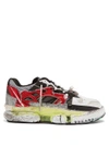 Maison Margiela Fusion Reconstructed Low-top Leather Trainers In Black Red