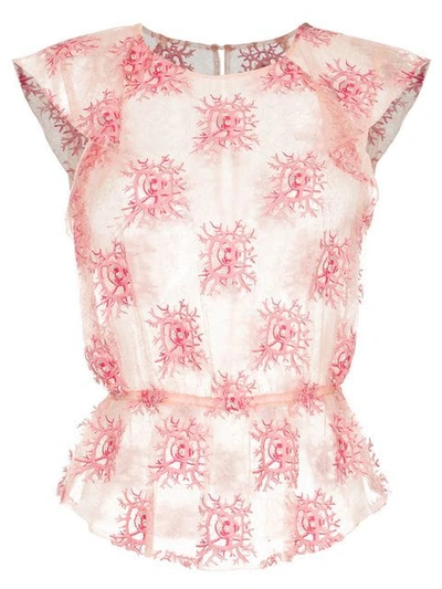 Manning Cartell Sheer Patterned Top In Pink