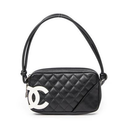 Pre-owned Chanel Cambon Ligne Pochette In Black