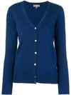 N•peal V Neck Knitted Cardigan In Blue