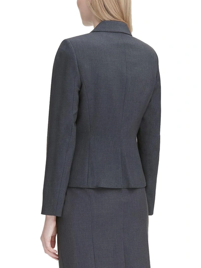 Calvin Klein Womens Heathered Lined Blazer In Grey