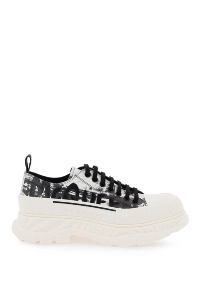 Alexander Mcqueen Fold Print Tread Slick Sneakers With In Multicolor