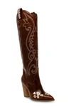 Steve Madden Lashes Western Boot In Brown Multi