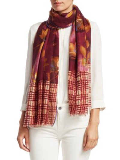 Loro Piana Rosa D'inverno Stole In Beetroot Wheat