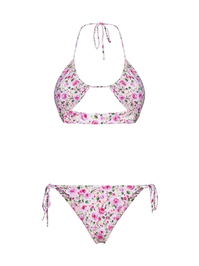 Bikini Lovers Swimwear In White,pink