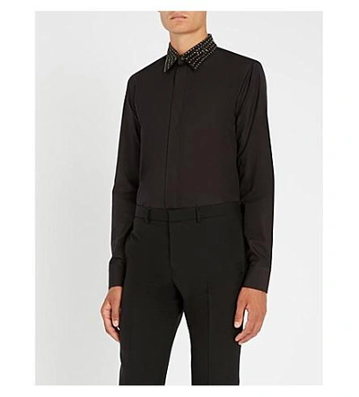 Givenchy Sequin-embellished Regular-fit Cotton Shirt In Black