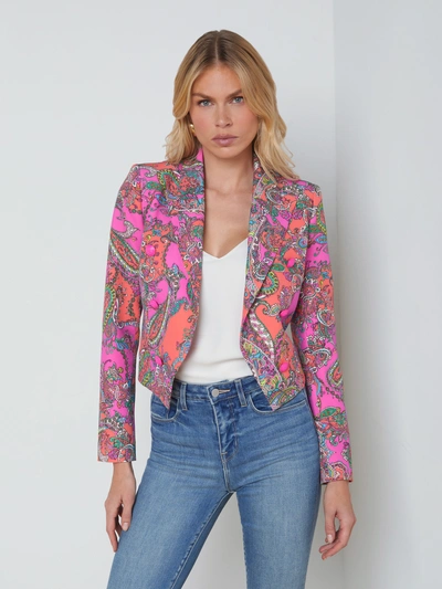 L Agence Lila Open-front Blazer In Rhodamine