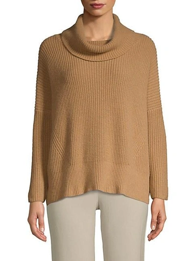 Autumn Cashmere Cowlneck Elbow-patch Sweater In Ebony