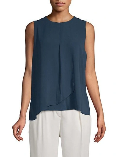 Vince Camuto Textured Sleeveless Top In Rich Black