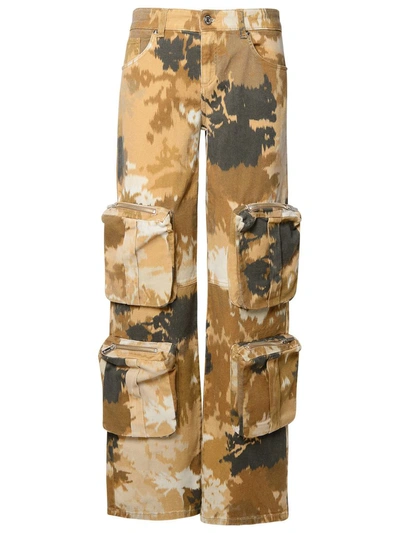 Blumarine Jeans Cargo Camouflage In Brown