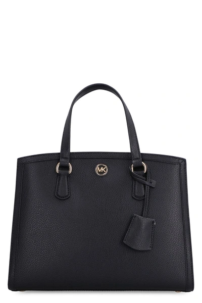 Michael Michael Kors Chantal Leather Handbag In Black