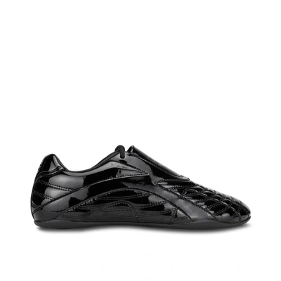 Balenciaga Zen Leather Sneakers In Black