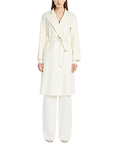 Max Mara Studio Cles Belted Wrap Coat In Ivory