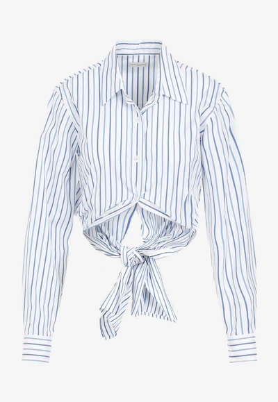 Dries Van Noten Calbero Striped Shirt In Blue