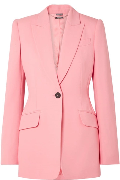 Alexander Mcqueen Wool And Silk-blend Blazer In Baby Pink