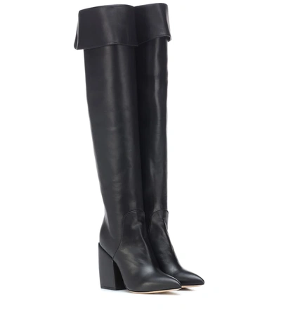 Petar Petrov Shirin Leather Over-the-knee Boots In Black