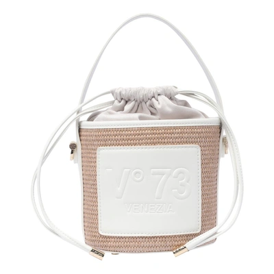V73 Beatrix Interwoven Bucket Bag In Bianco