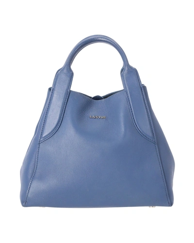 Lanvin Cabas Mini Bag In Blue Leather