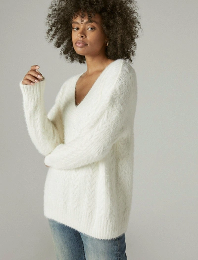 Lucky Brand Women's Eyelash Sweater In White