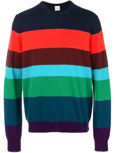 Paul Smith Gestreifter Kaschmirpullover In Navy