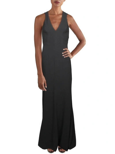 Dress The Population Sandra Womens V-neck Sleeveless Formal Dress In Black