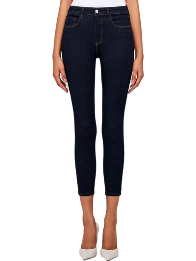 L Agence Margot Womens High Rise Crop Skinny Jeans In Multi