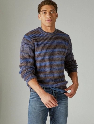 Lucky Brand Men's Spacedye Crew Neck Sweater In Blue