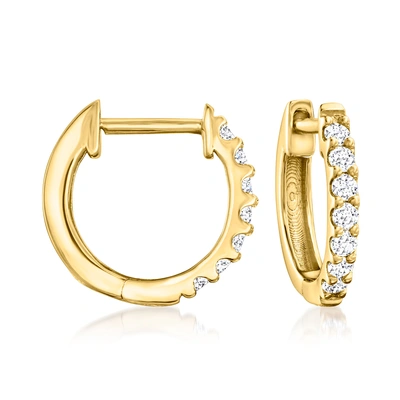 Ross-simons Lab-grown Diamond Hoop Earrings In 18kt Gold Over Sterling In White