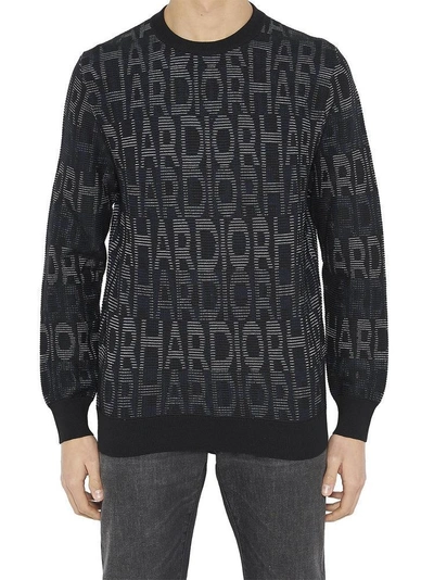 Dior Homme Har Jacquard Knit Sweater In Black