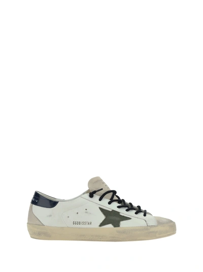 Golden Goose Super Star Sneakers In White/seedpearl/green/blue