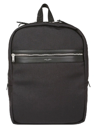 Saint Laurent Zip Detail Backpack In Black