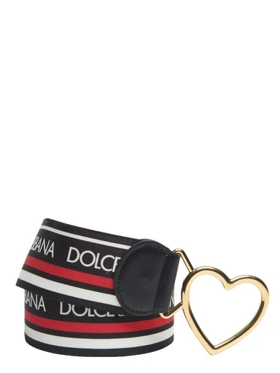 Dolce & Gabbana Heart Fastening Belt In Multi
