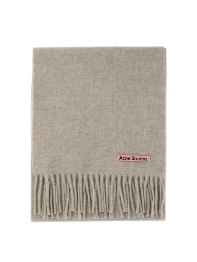 Acne Studios Fringed Scarf In Beige