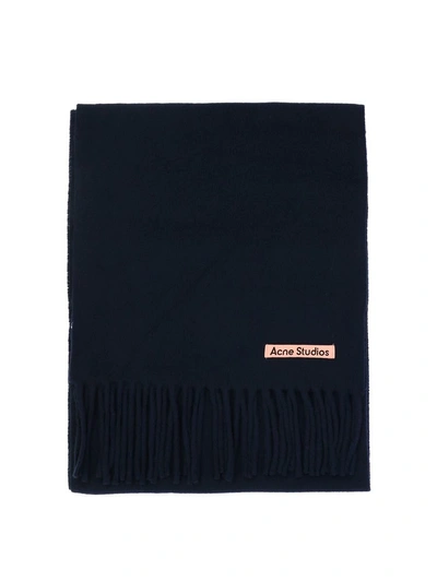 Acne Studios Fringed Scarf In Blue