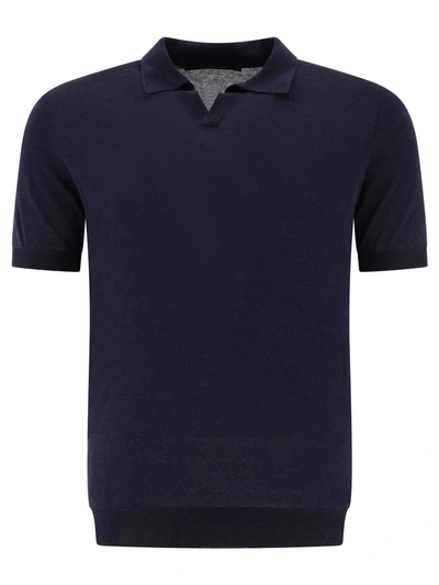 Tagliatore Silk Polo Shirt In Blue