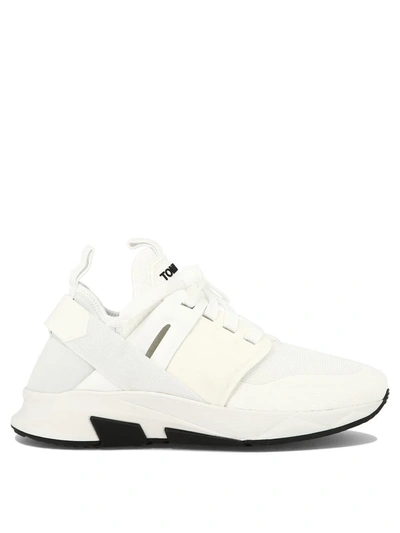 Tom Ford Jago Neoprene And Suede Sneakers In White