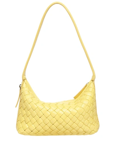 Walter Baker Hazel Woven Leather Shoulder Bag In Yellow