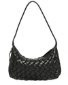 Walter Baker Hazel Woven Leather Shoulder Bag In Black