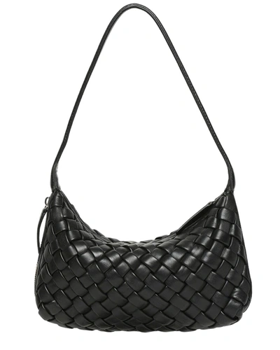 Walter Baker Hazel Woven Leather Shoulder Bag In Black