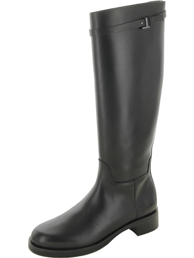 Lafayette 148 Womens Leather Riding Knee-high Boots In Black